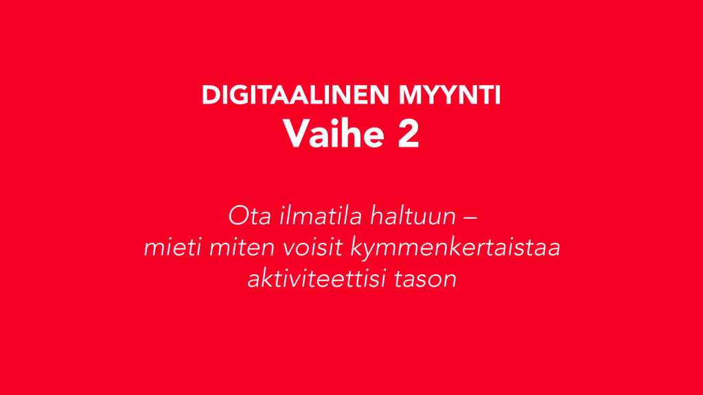 Digitaalinen myynti - vaihe 2: Ota ilmatilasi haltuun