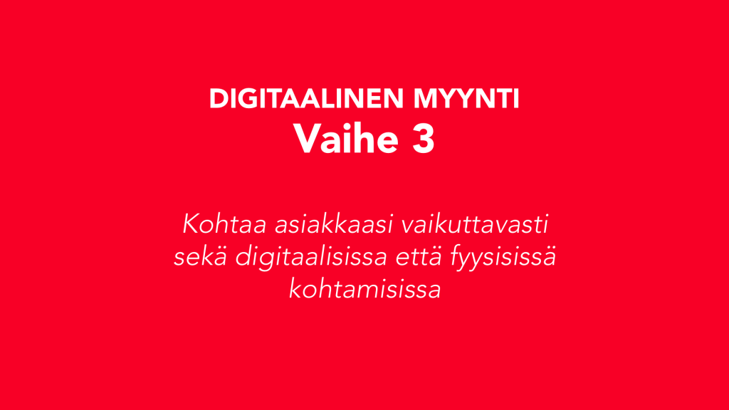 Digitaalinen myynti - vaihe 3: Kohtaa asiakkaasi vaikuttavasti