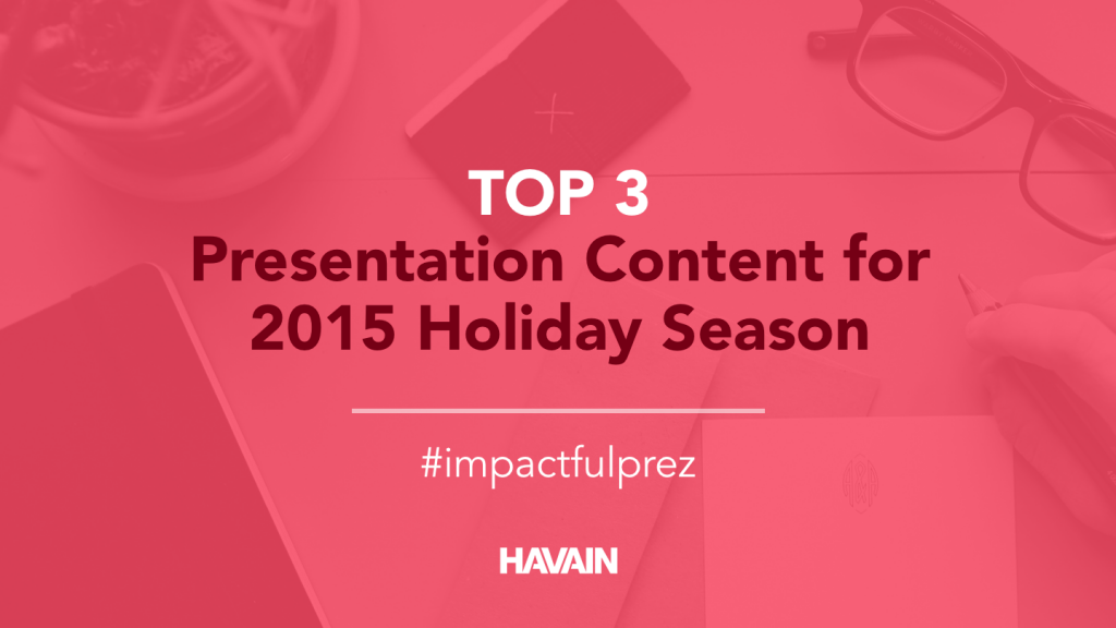 TOP 3 Presentation Content for 2015 Holiday Season